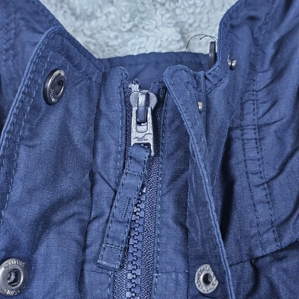 Hollister California All Weather Jacket Womens Small Blue Full Zip Sherpa Hoodie